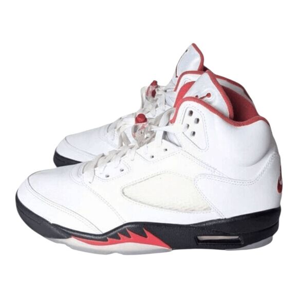 NIKE Air Jordan 5 Retro 'Fire Red Silver Tongue' Sneakers Size 8 - Picture 3 of 9